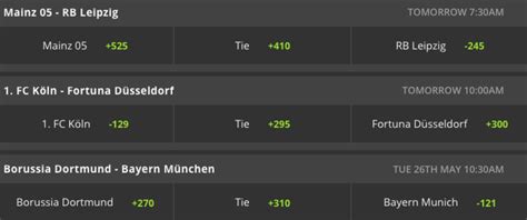 60 Minute 3 Way Match Odds .